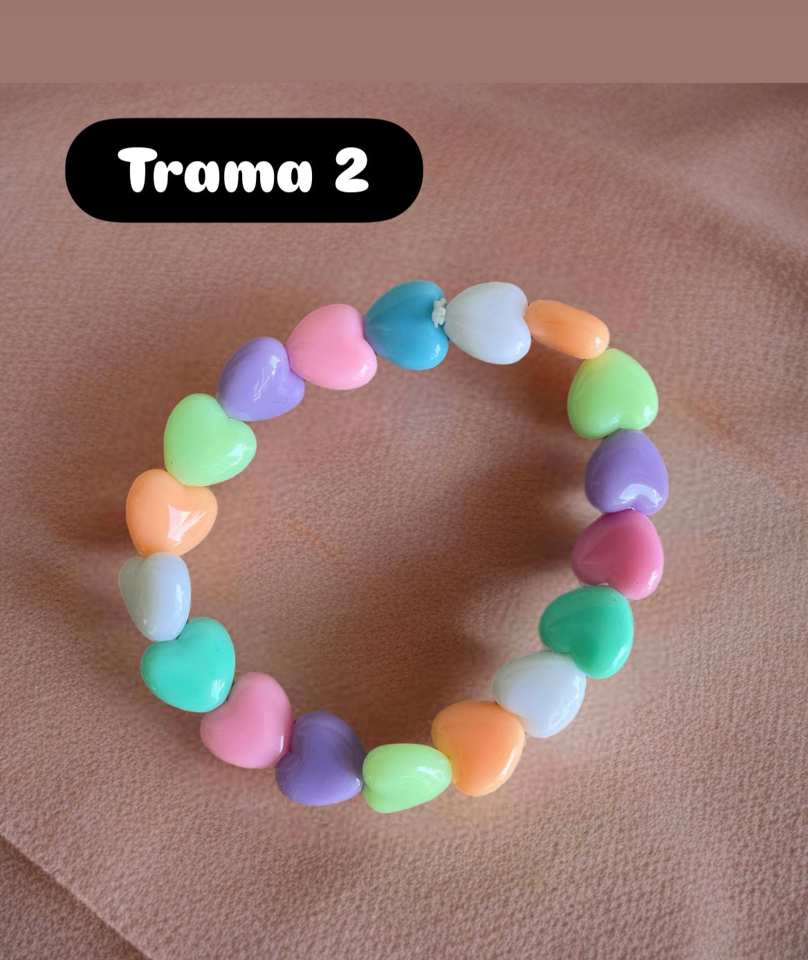 Bracciale Beads giro cuori small vari colori