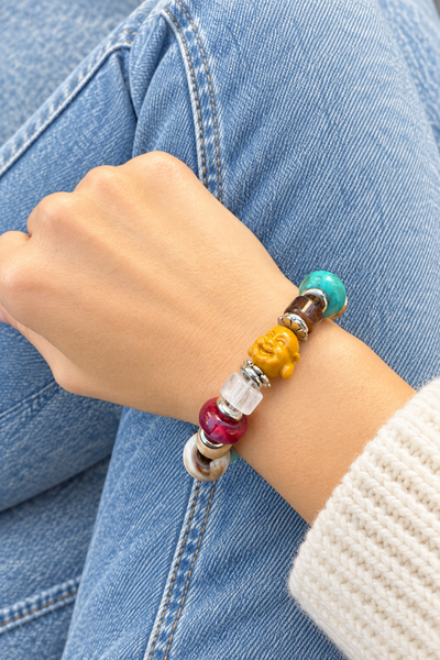 Bracciale Colors labyrinth Buddha senape multicolor