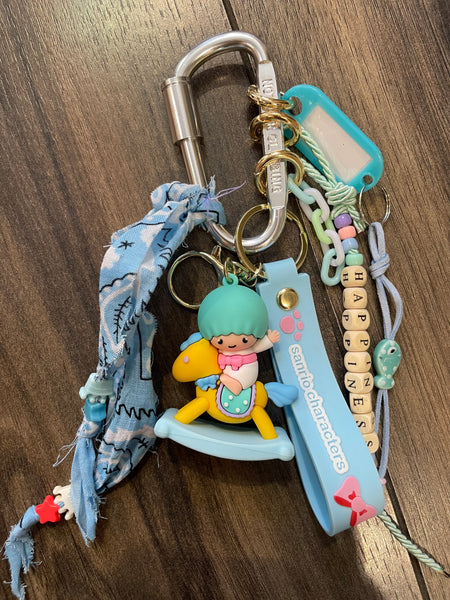 Pimp your Bag Keychain charms per borsa e portachiavi little twin star gemello Kiki cavalluccio a dondolo