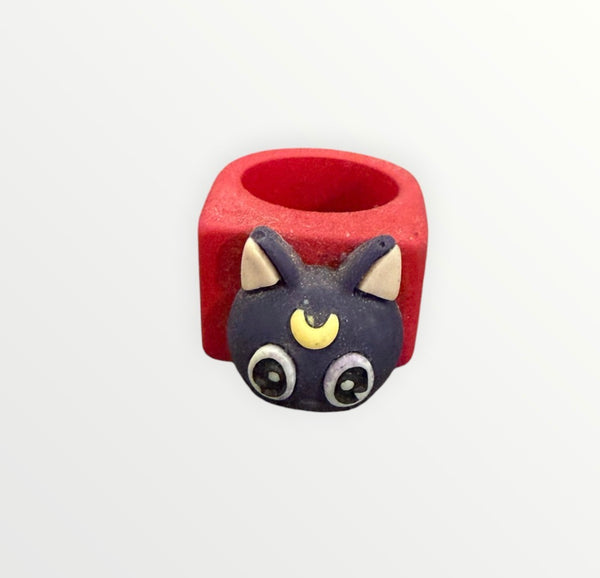 Anello resina vari colori gattina Luna Sailor moon vari colori