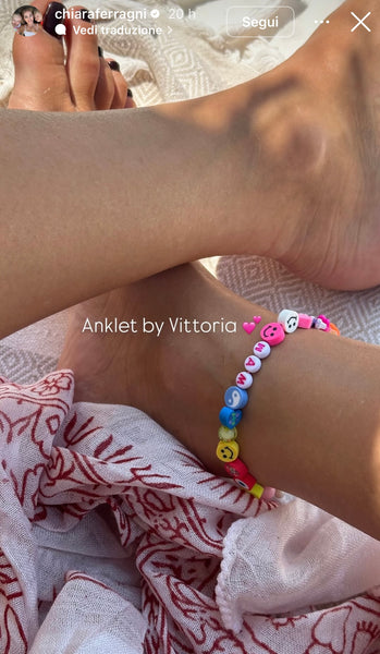 Cavigliera multi charms smile fruit parolina vari colori