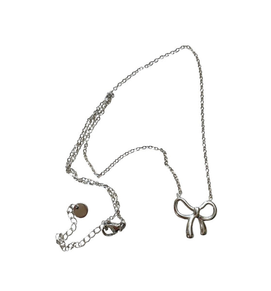 Collana girocollo fiocco nastro due varianti colore