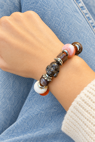 Bracciale Colors labyrinth Buddha cioccolato  multicolor