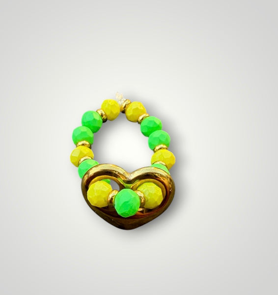 Anello Colors cuore chain e cristalli