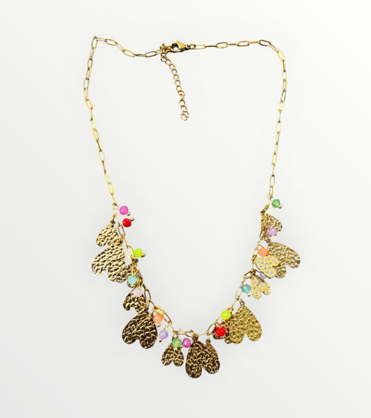 Collana gitana cuori e crystal vari colori