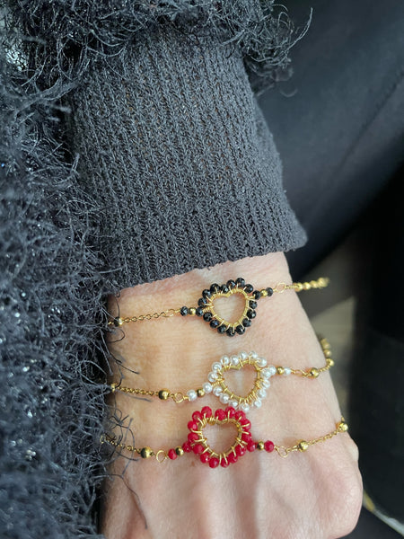 Bracciale cuore con micro cristallini