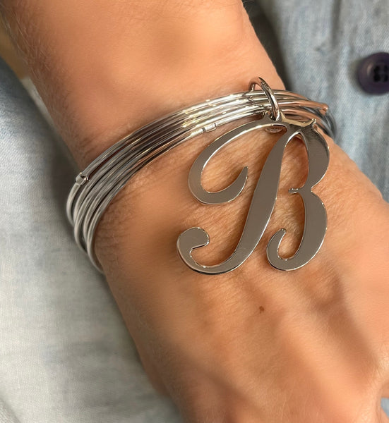 Bracciale 5 giri bracciali So glamour con lettera due varianti colore e varie lettere