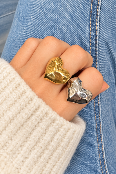 Anello cuore diamante due varianti colore