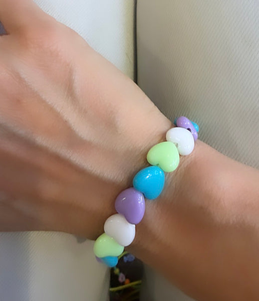 Bracciale colors Beads giro cuori small effetto lucido mix colori strong e Pastel