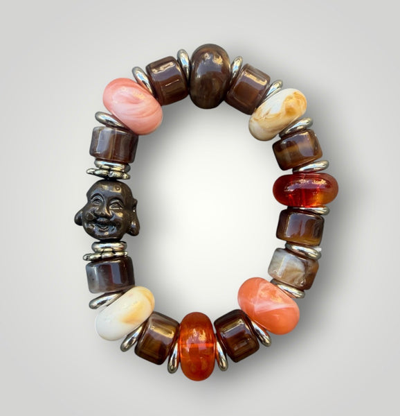Bracciale Colors labyrinth Buddha cioccolato  multicolor