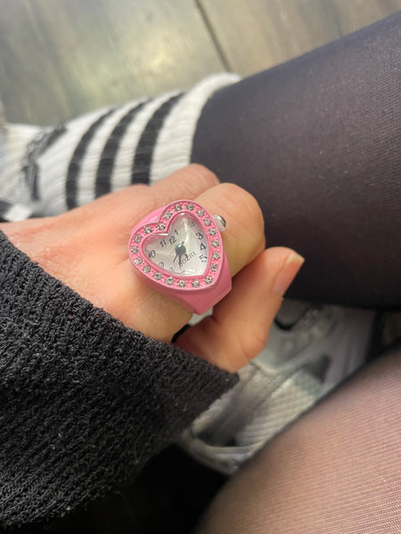 Anello orologio cuore vari colori
