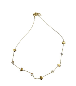 Collana girocollo cuori puff e punti luce