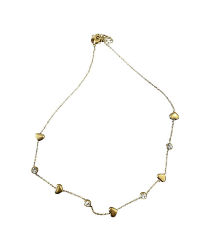 Collana girocollo cuori puff e punti luce