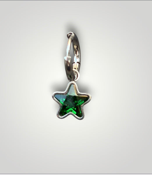 Mono orecchino stella crystal punto luce vari colori