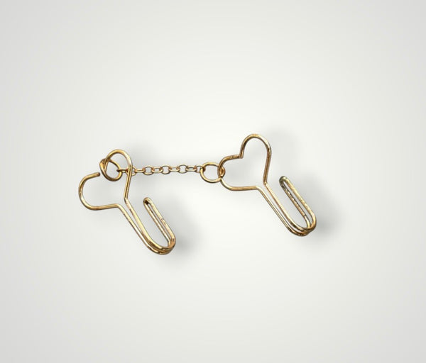 Orecchino per il naso clip Shaper bridge face jewels cuori e catenina vari colori