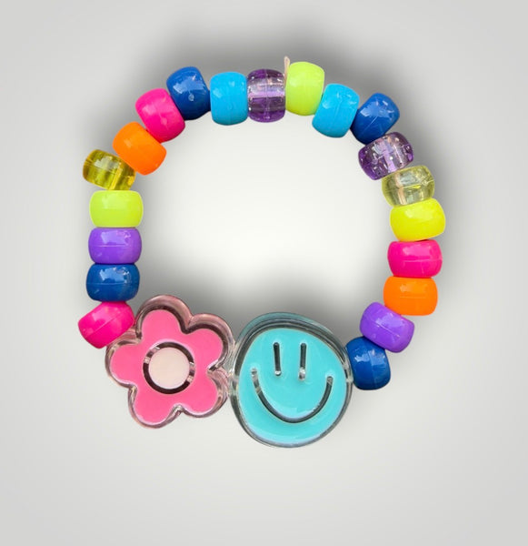 Bracciaie Colors pony Beads Smile  e fiore  vari colori