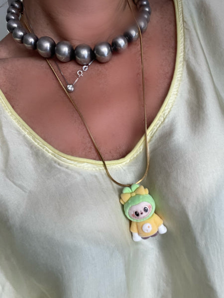 Collana Labubu con abitìno vari colori