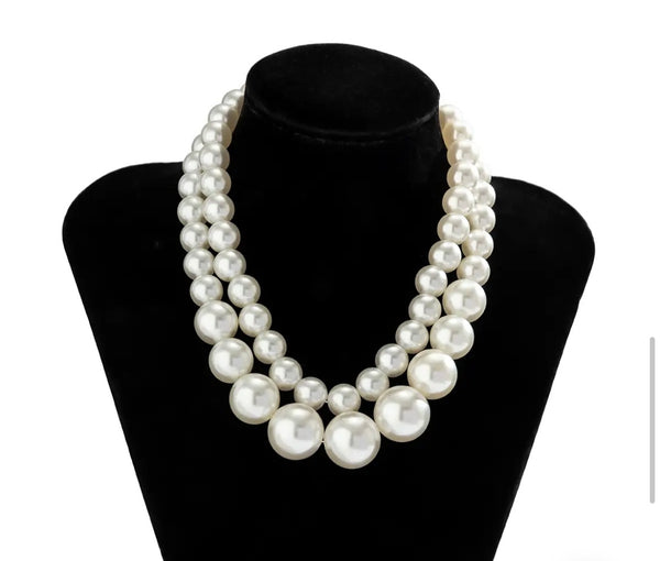 Collana Shirley doppia perle maxi medium e large