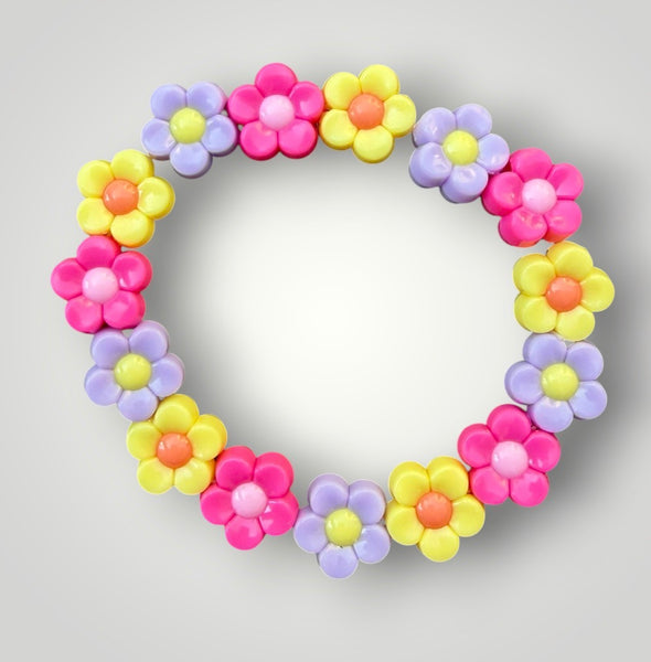 Bracciale colors Beads giro fiori fucsia lilla  giallo