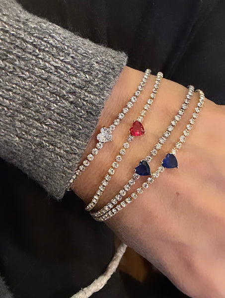 Bracciale tennis cuore kry vari colori