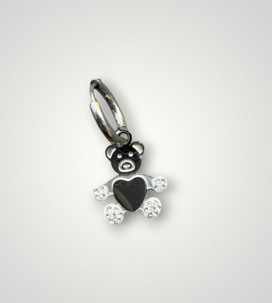 Mono orecchino orsacchiotto con cuore teddy bear