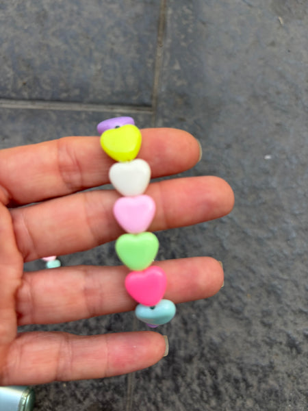 Bracciale colors Beads giro cuori small effetto colori pastello e neon