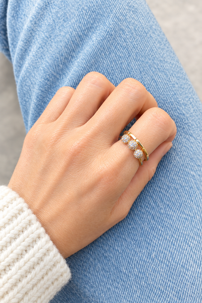Anello regolabili sfere mini zirconi
