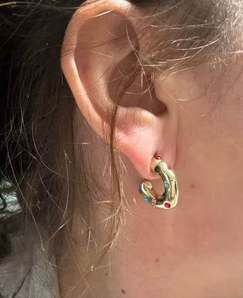 Coppia orecchini Donuts Crystal Silver