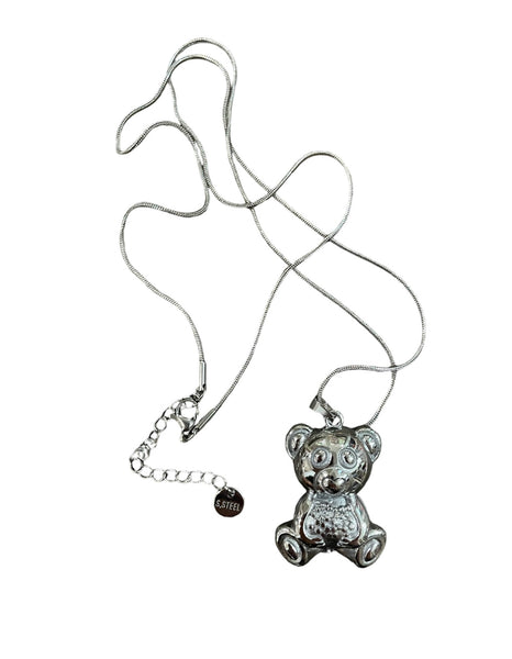Collana lunga con orsacchiotto teddy bear due varianti colore
