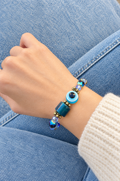 Bracciale Colors labyrinth con occhio greco