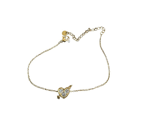 Bracciale cuoricino freccia due varianti colore con crystal