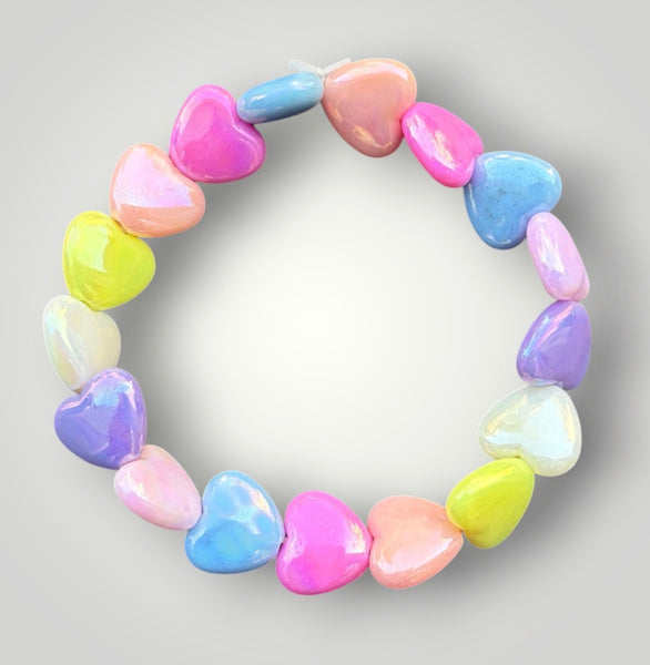 Bracciale colors Beads giro cuori small effetto perlato senza verde acqua