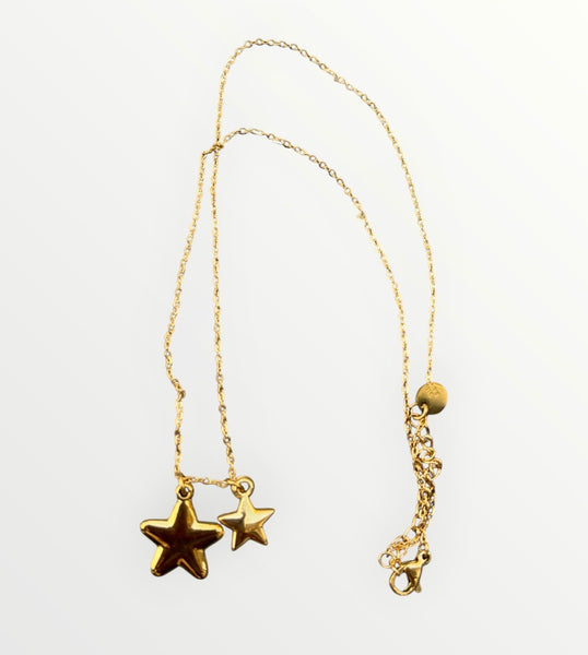 Collana doppia stella puff due   varianti colore