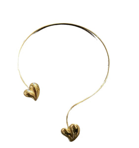 Collana rigida doppio cuore due varianti colore