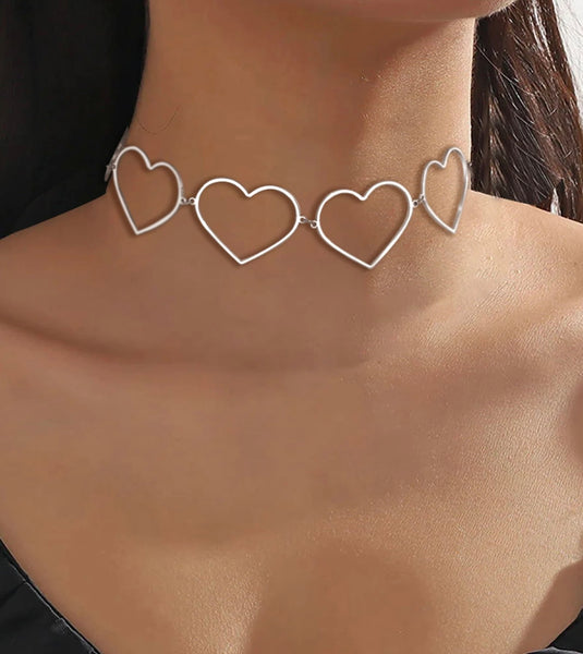Collana choker Cuori Asa due varianti colore