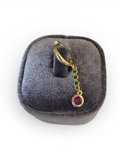 Mono orecchino con charms barra punto luce vari colori
