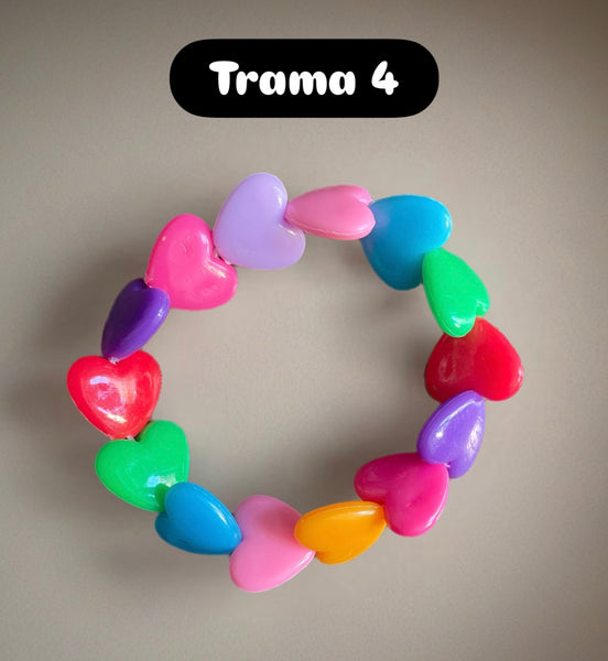 Bracciale Beads giro cuori large vari colori