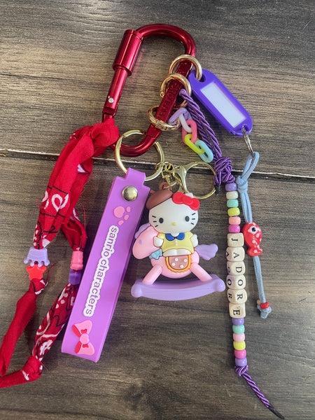 Pimp your Bag Keychain charms per borsa e portachiavi hallo kitty cavalluccio a dondolo francesina