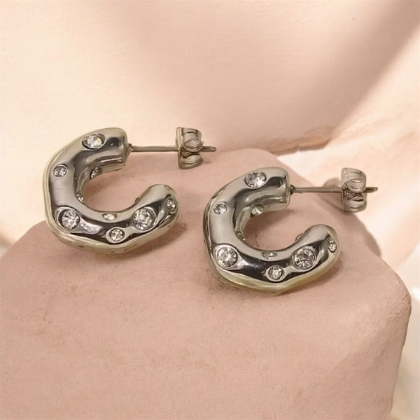 Coppia orecchini Donuts Crystal Silver