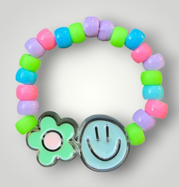 Bracciaie Colors pony Beads Smile  e fiore  vari colori