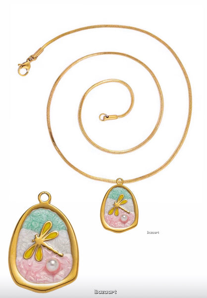 Collana Libellula  perla Little Italy retro’ vari disegni