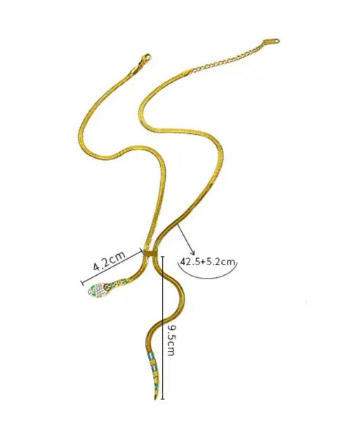 Collana Emily snake piatto con serpente