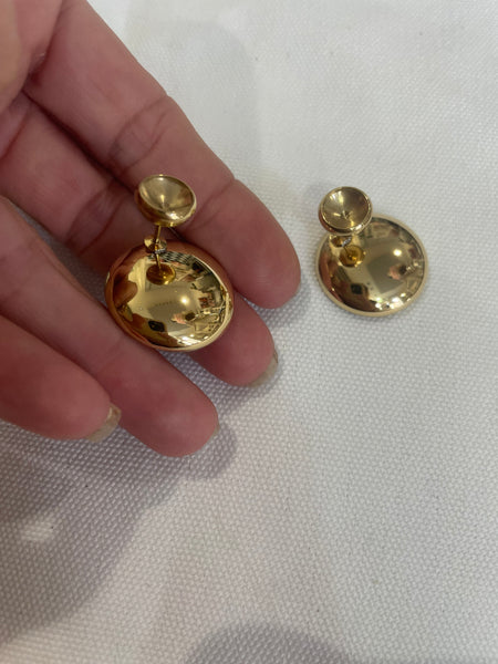 Coppia orecchini Venus Double   piatto frontale e sfera sul retro due varianti colore