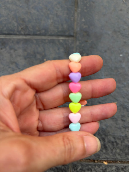 Bracciale colors Beads giro cuori xsmall colori pastello