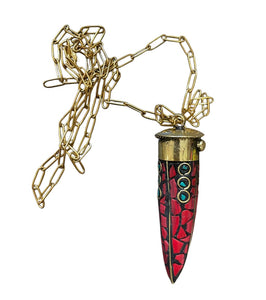 Collana corno tibetano grande vari colori 80 cm