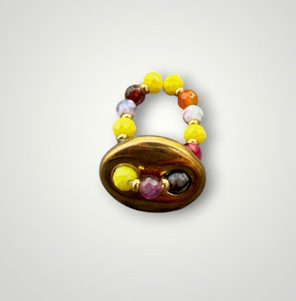 Anello Colors ovale chain e cristalli