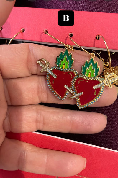 Coppia Orecchini principessa glam cuore sacro Gilda