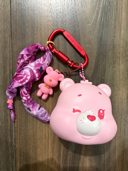 Pimp your bag testa orsetto del cuore  portaoggetti rosa