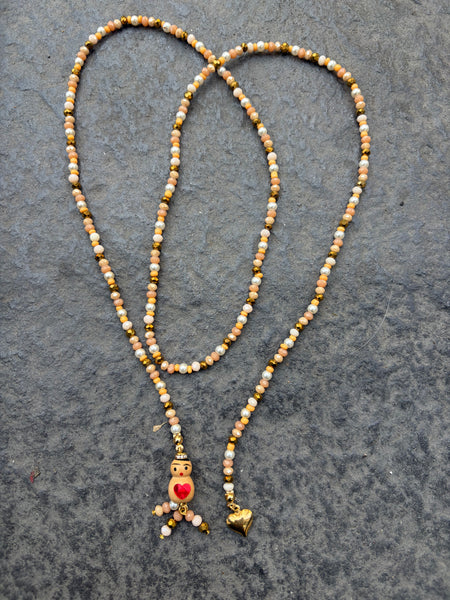 Collana Chinitos  de La Buena  Suerte beige champagne burro oro perla