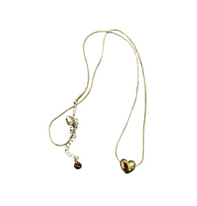 Collana mini cuore puff orizzontale micro snake tubolare due varianti colore